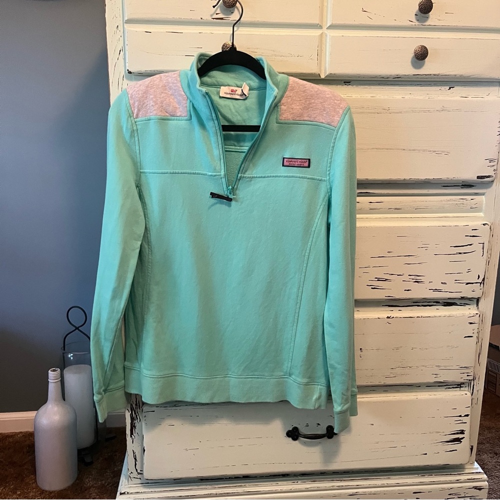 Vineyard Vines Aqua Quarter-Zip Pullover. Womens size small.